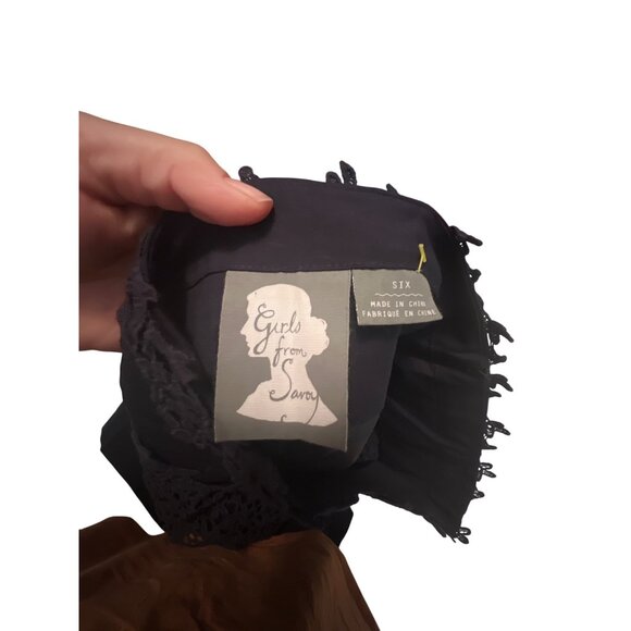 Girls From Savoy Black Lace Overlay Pencil Skirt Size 6 - Picture 4 of 4